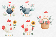 Whimsical Farm Rooster Clipart, an Illustration by Designworld (Thumbnail 4 of 5)