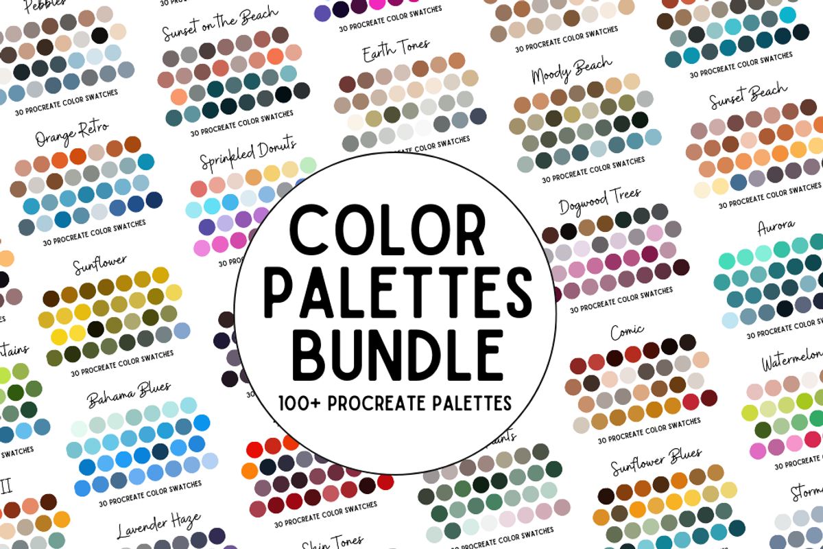 100 Procreate Color Palette Bundle, a Brush Add-On by palmettosvg