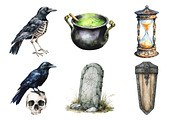 Vintage Creepy Halloween Clipart, an Illustration by Daily.Designs (Thumbnail 5 of 5)