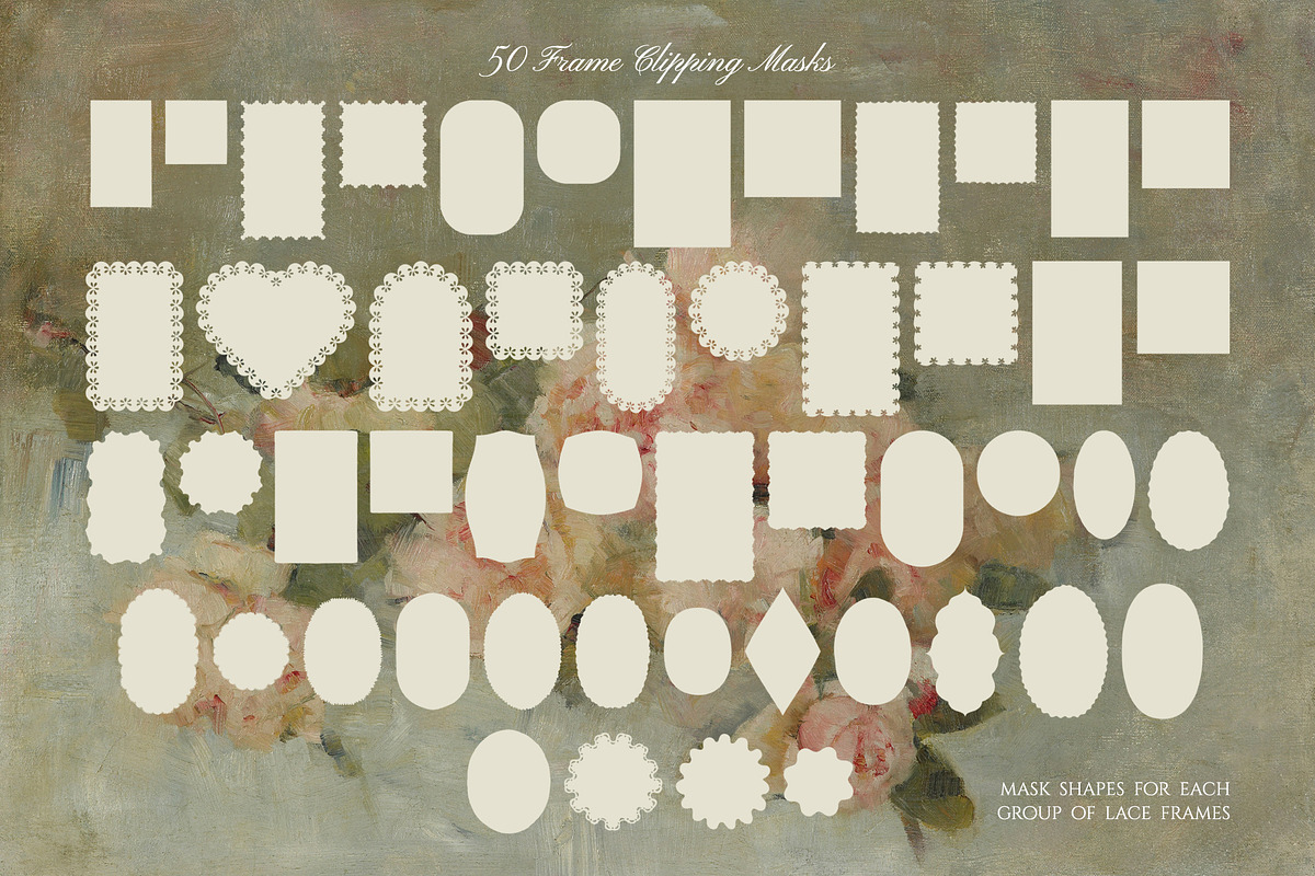 Vector Lace Frames & Vintage Doilies, an Object Graphic by Berentine.art (Photo 13 of 15)