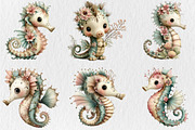 Summer Funny Seahorse Clipart, a Seasonal Illustration by Rose Art (Thumbnail 4 of 6)