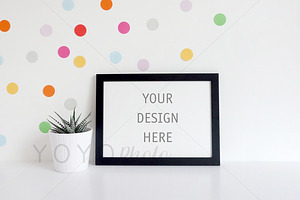 A4 Landscape Black Frame Mockup