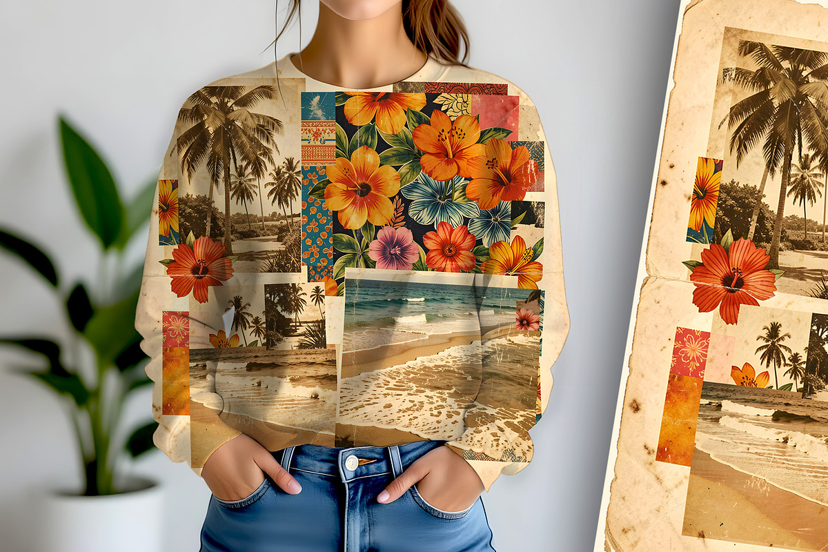 Collaged Tropical Vintage Photo, an Empty State Illustration by Sharon Schwalbe (Photo 5 of 5)