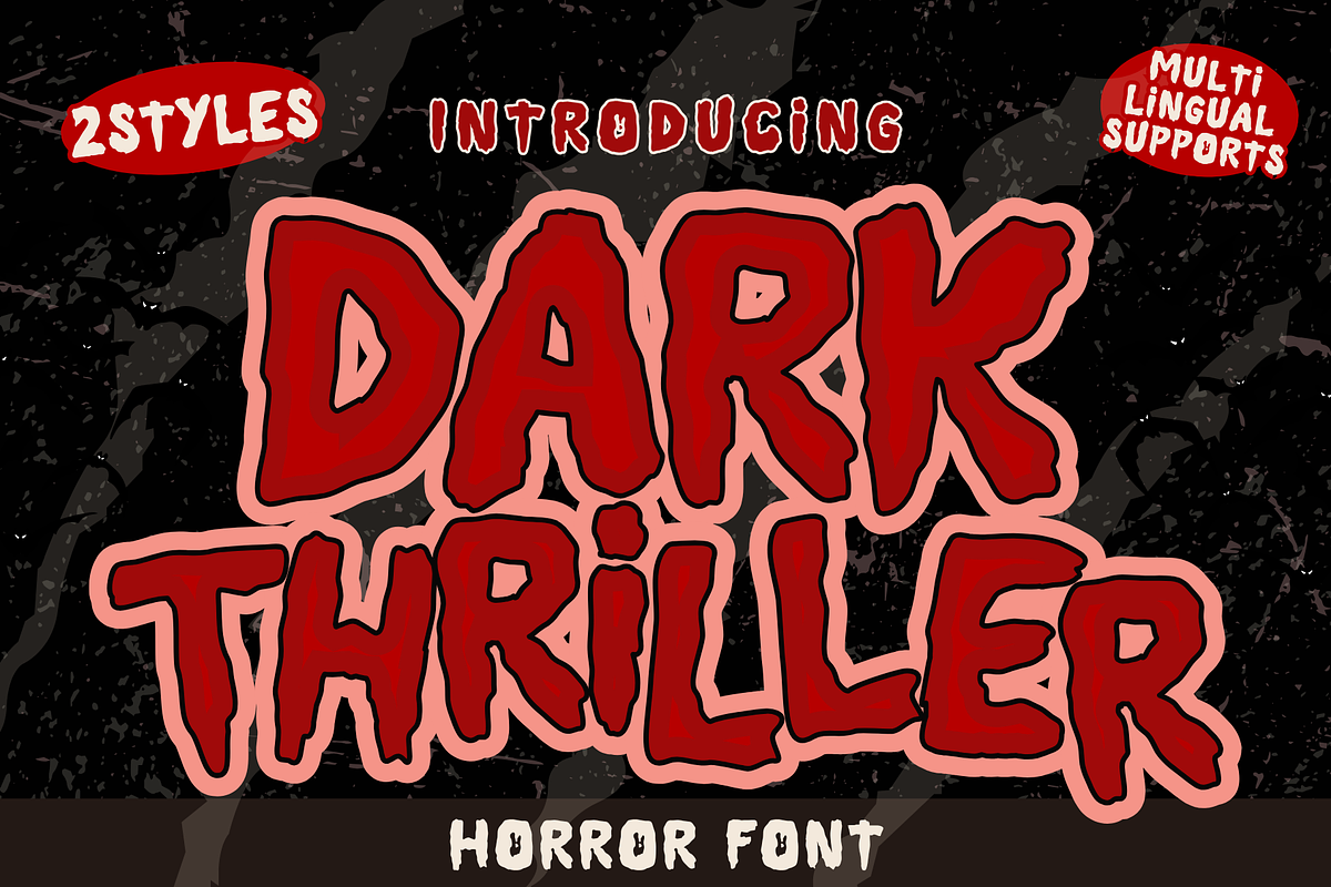 Dark Thriller is a Halloween font, a Handwritten Font by Brown Cupple (Photo 1 of 9)