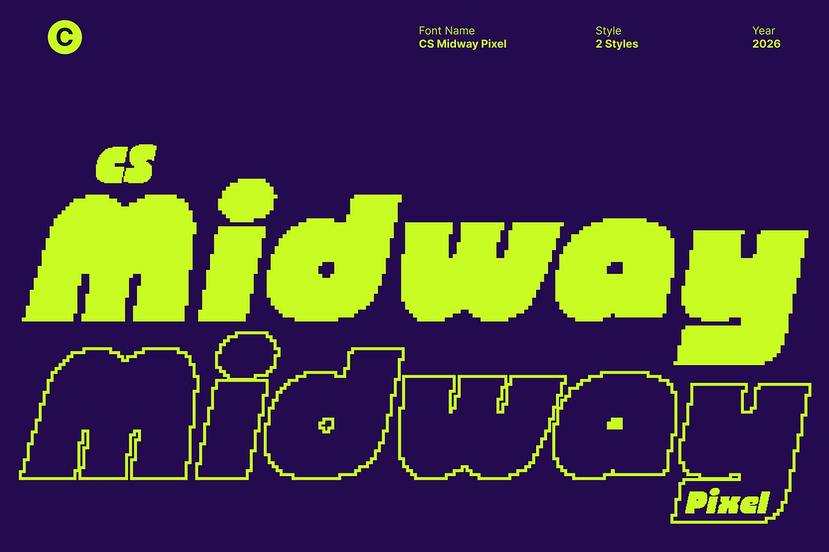 CS Midway Pixel, a Sans Serif Font by Craft Supply Co. (Photo 1 of 8)