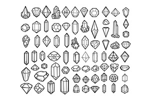 Precious stones and crystals black, an Object Illustration by Valerie Bodnar