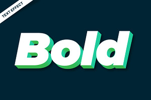 White And Green 3d Text Effect