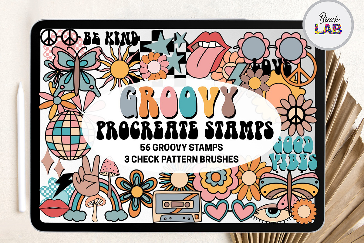 Retro Procreate Bundle Stamps Brush, a Brush Add-On by Brush Lab (Photo 4 of 9)