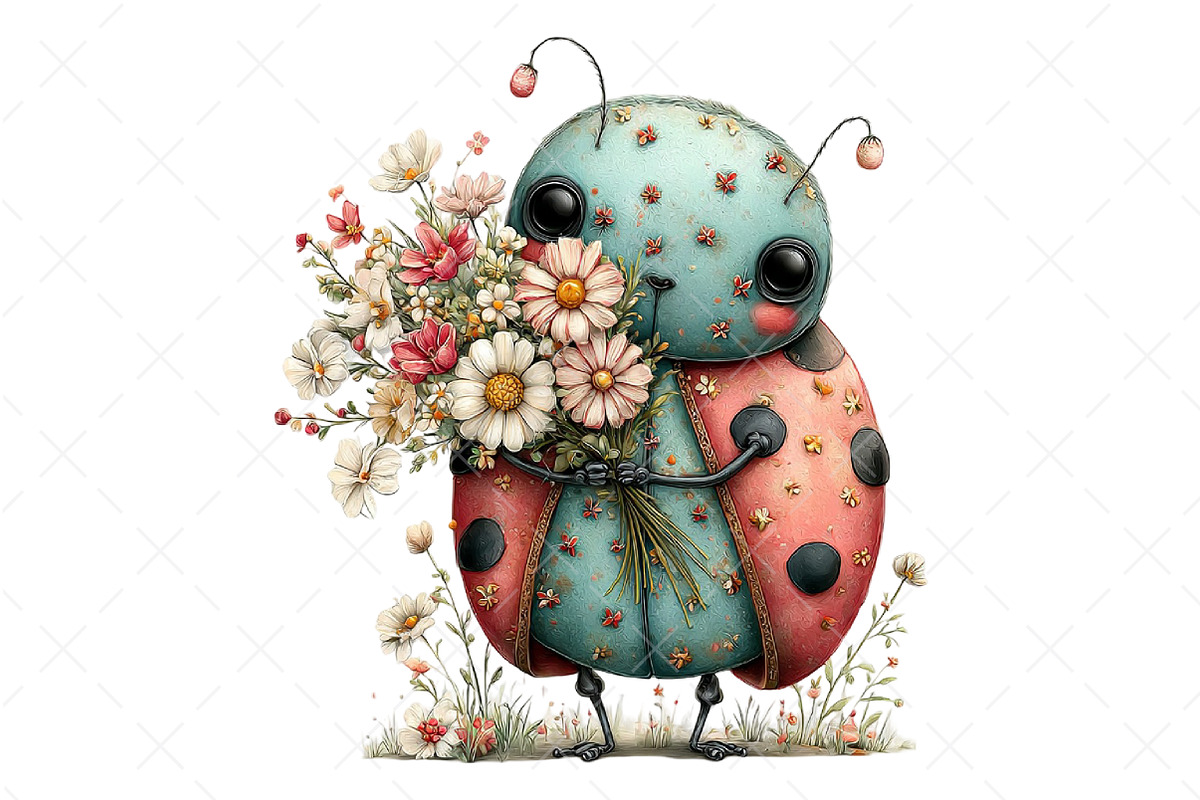 Whimsical Ladybug Spring Set Clipart, an Illustration by Craft Nest (Photo 12 of 12)