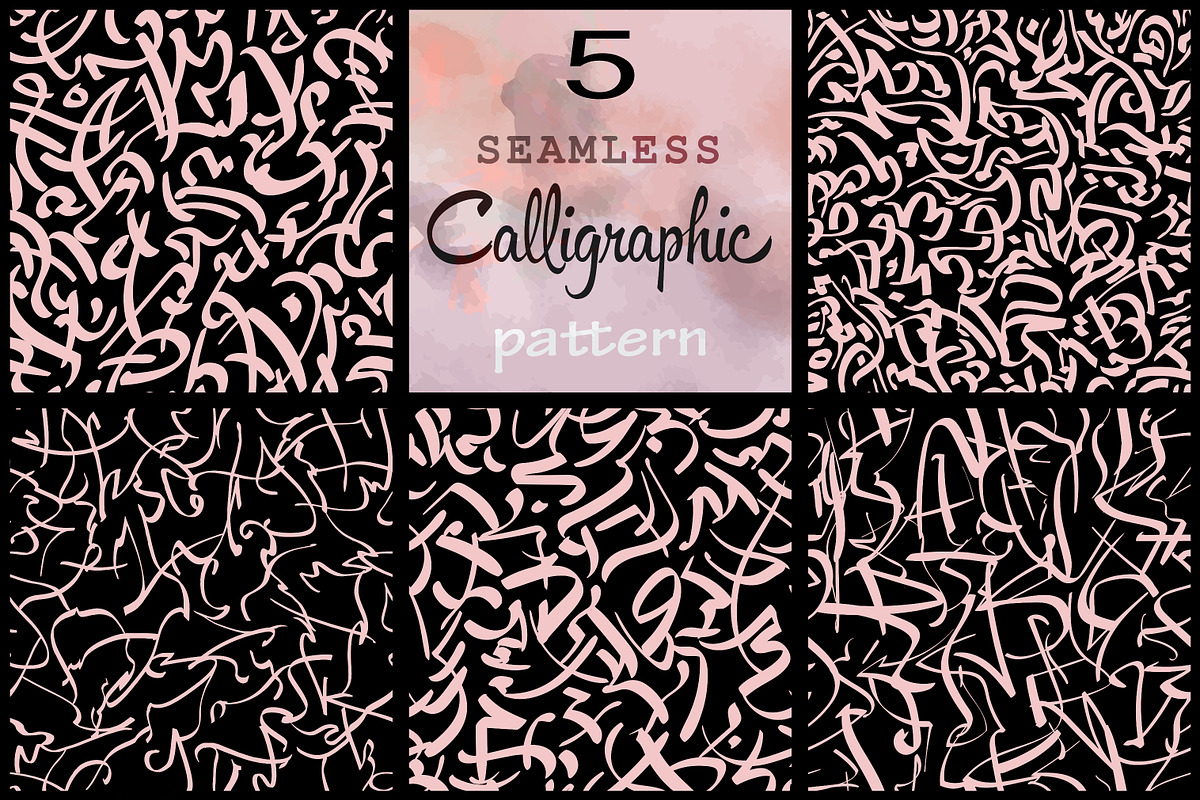 Abstract Calligraphic patterns set, a Pattern Graphic by Asyndrom (Photo 1 of 2)
