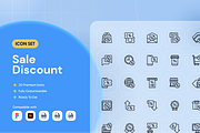 Sale Discount icon Set, an Outline Icon by Nathaya Studio (Thumbnail 1 of 2)