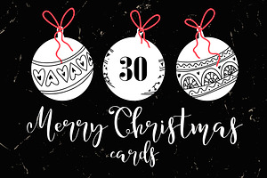 SALE! 30 Merry Christmas gift cards!