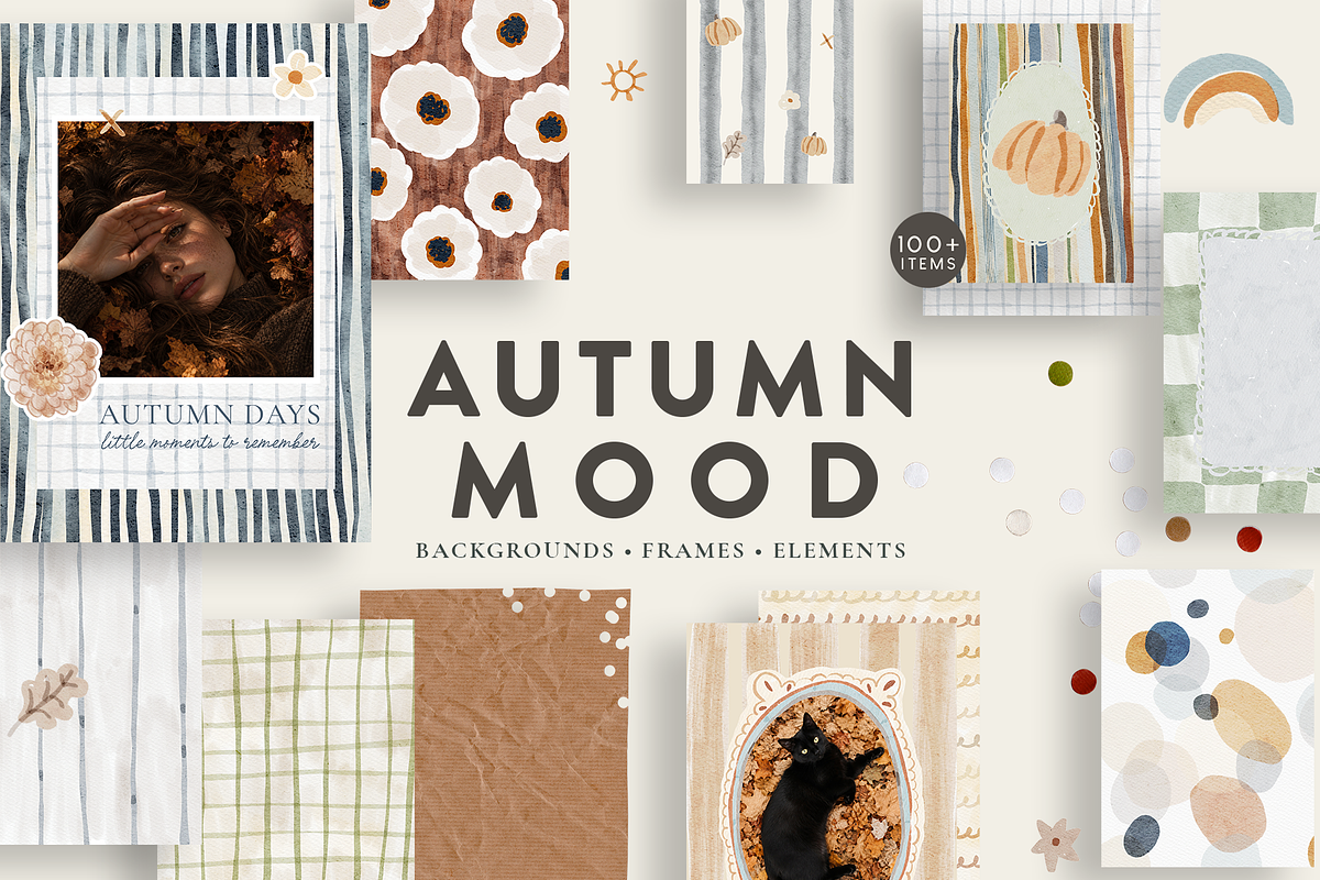 Autumn Mood Watercolor Collection, a Background Graphic by Karma (Photo 1 of 19)