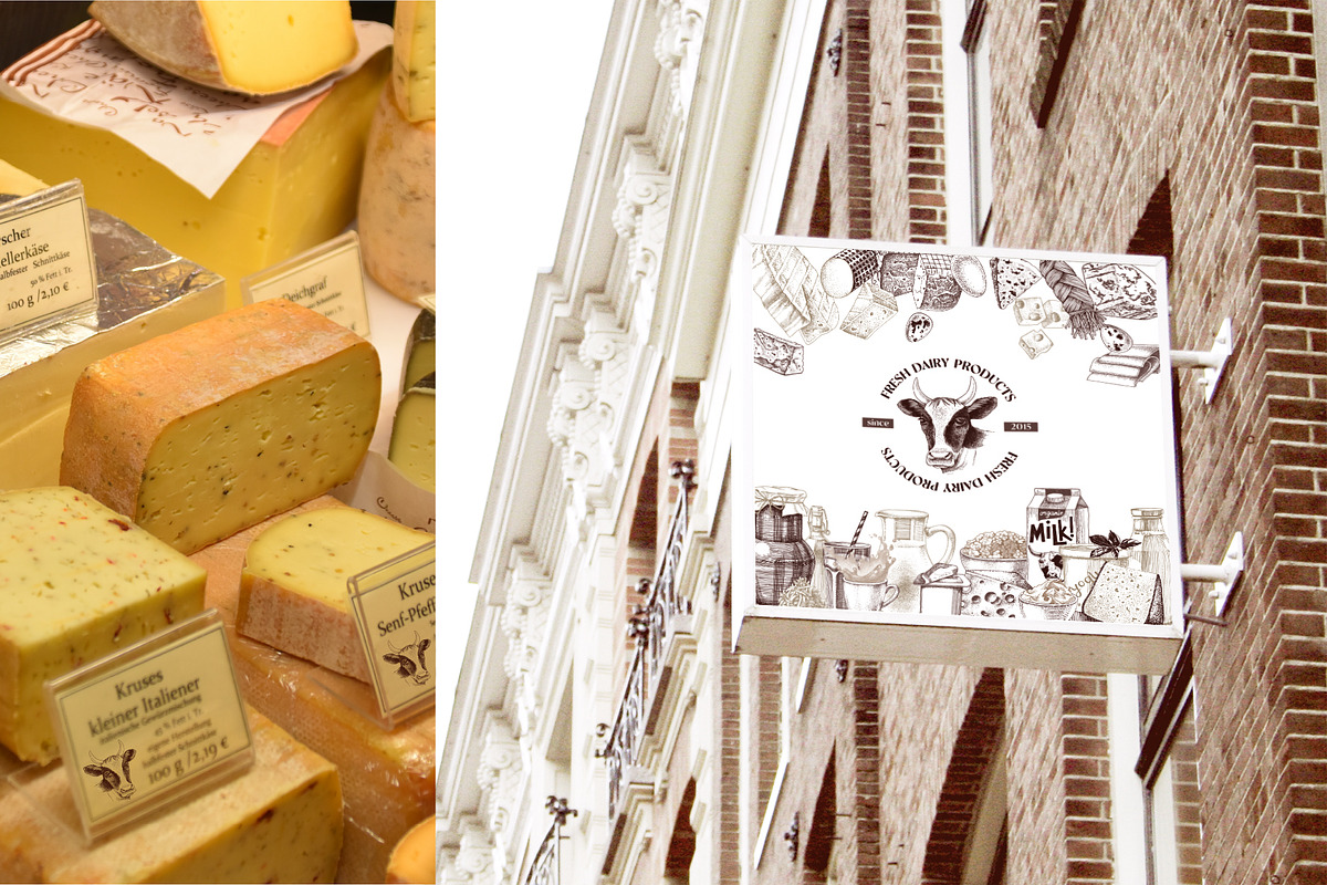Farm fresh dairy products collection, a Food Illustration by handsketched (Photo 11 of 14)