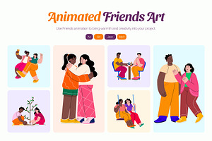 Animated Friends Illustration Art, a Person Illustration by Vectors Market