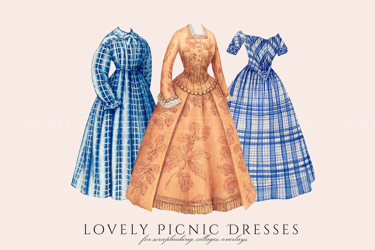 Picnic Dress Clipart Illustrations, an Illustration by Secret Helper (Photo 4 of 6)