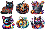 Groovy 70s Halloween Clipart, an Illustration by Pixels.Craft (Thumbnail 5 of 7)
