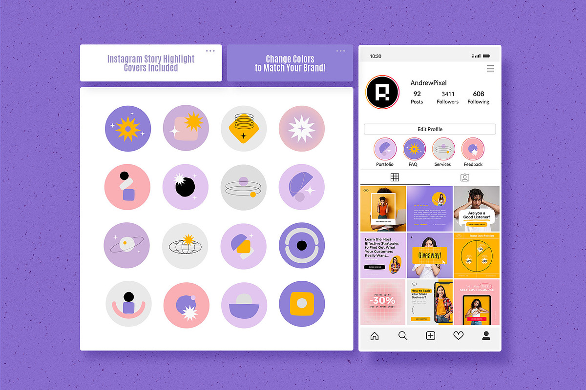 Energetic Instagram Templates CANVA, a Social Media Template by AndrewPixel (Photo 23 of 27)