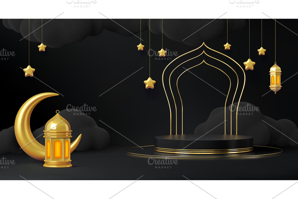 3D Ramadan Kareem podium, a Decorative Illustration by Buch&Bee