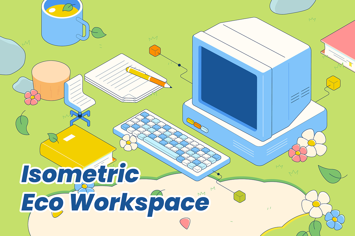 Isometric Eco Workspace – Vector Obj, a Work Illustration by murmur Design (Photo 1 of 4)