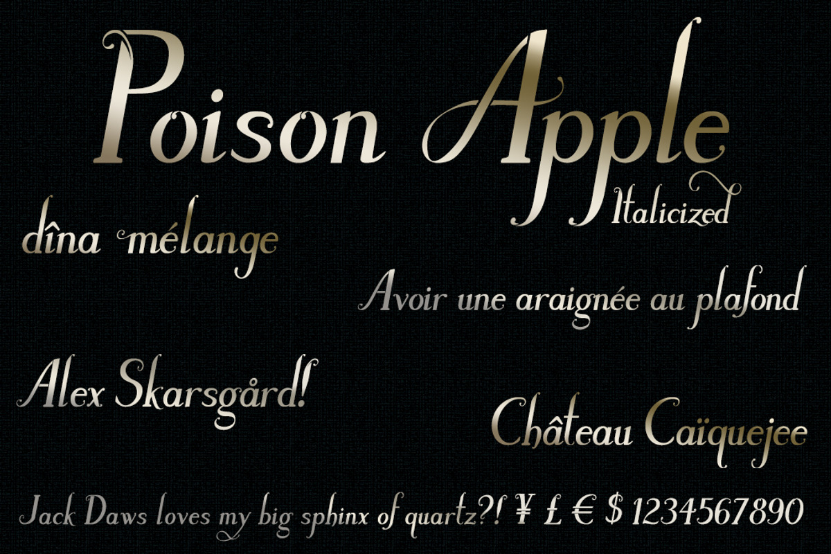 Poison Apple: a Serif & Script font preview 5