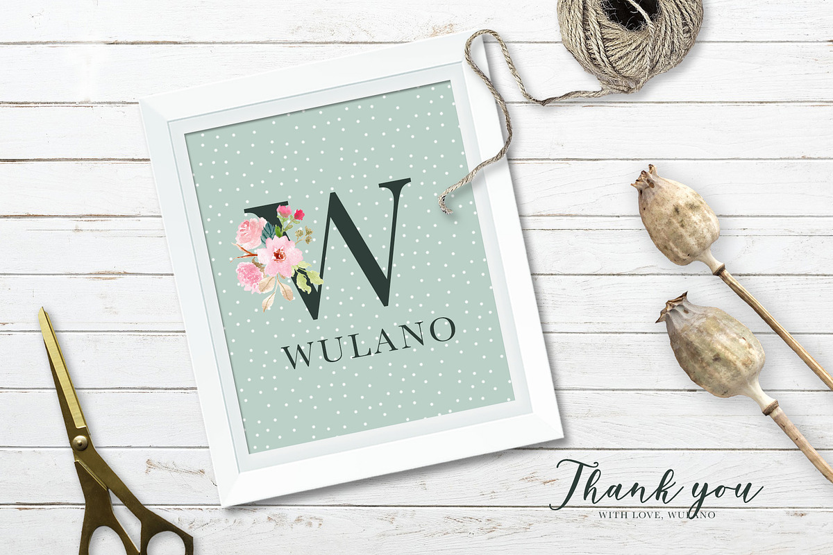 Pink Delight - Watercolor Clipart, a Decorative Illustration by wulano (Photo 7 of 7)