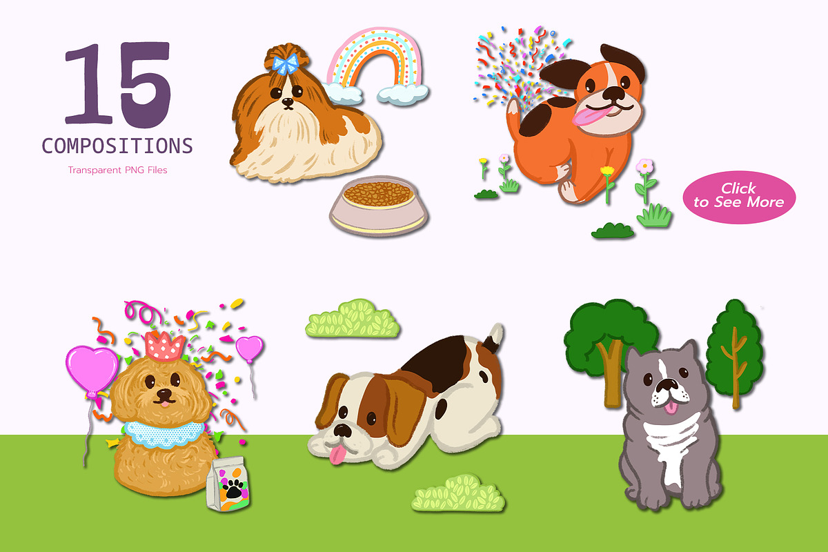 Funny Dogs – Watercolor Illustration, an Animal Illustration by CreativeValuation (Photo 3 of 12)