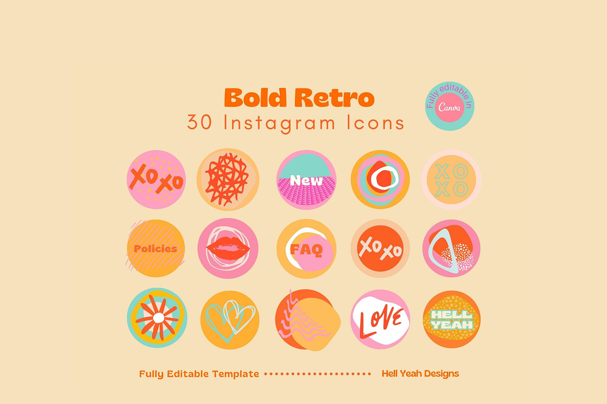 Bold Retro Branding Starter Kit, a Branding & Logo Template by Hell Yeah Designs (Photo 21 of 22)