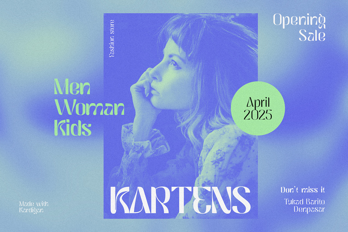 Kardigan - Retro Display Font, a Sans Serif Font by Ekahermawan (Photo 7 of 14)