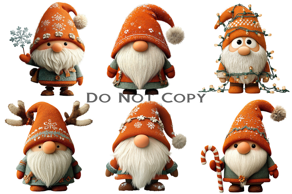 Whimsical Christmas Gnome Clipart, an Illustration by Craft Nest (Photo 9 of 10)