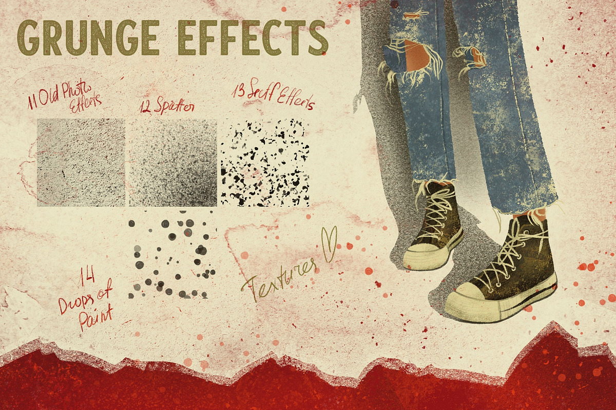 Vintage Texture Brushes 2. Grunge., a Brushes & More by Maria Summer (Photo 4 of 7)