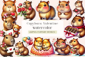 Capybara Valentine, an Illustration by DreamArtGraphic