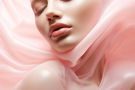 Pink Silk Beauty with Serene Expression, a Beauty & Fashion Photo by Iconogenic