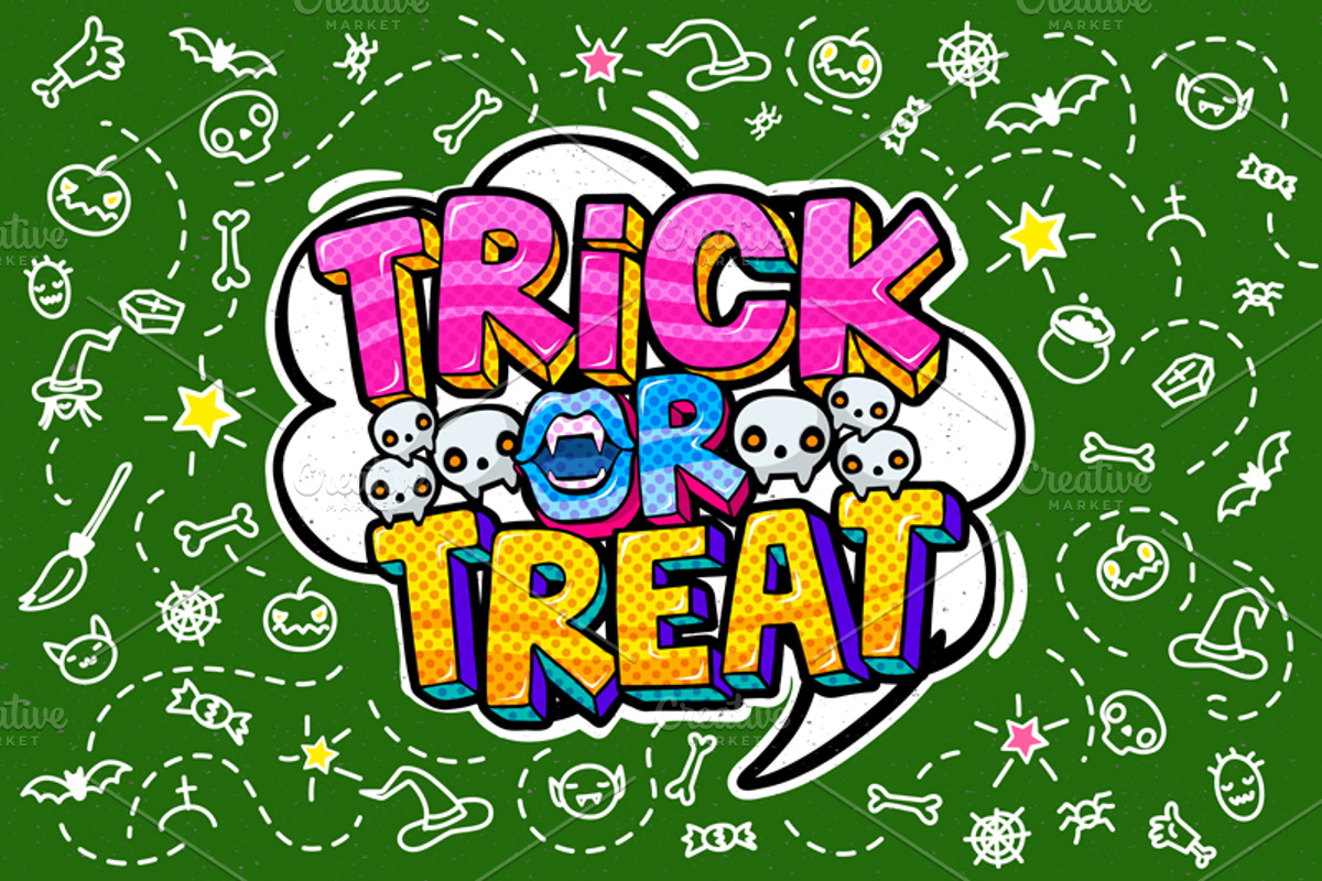 Trick or Treat message, an Illustration by VectorStory (Photo 2 of 2)