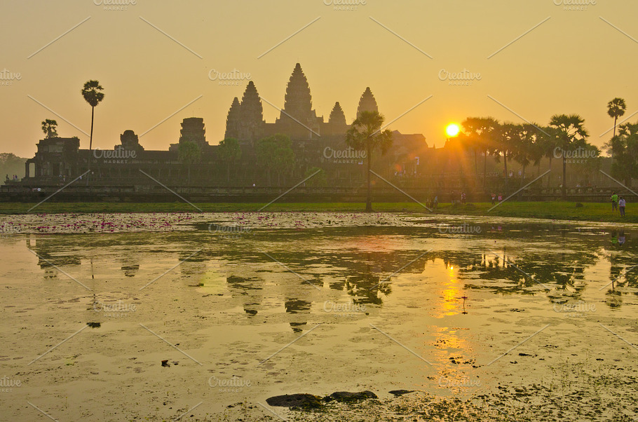 Angkor Wat Featuring Angkor Wat And Sunrise