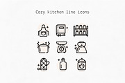 Cozy Kitchen Line Icons, an Outline Icon by Lyolya Profitrolya (Thumbnail 1 of 2)