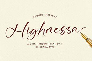 Highnessa - Chic Handwritten Font