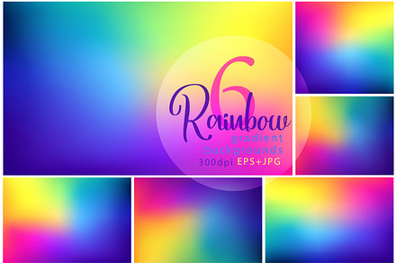 6 Rainbow gradient backgrounds