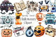Spooky Halloween Travel Clipart, an Illustration by DreamPrint404 (Thumbnail 1 of 5)