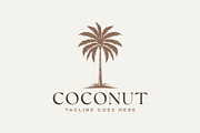 retro coconut palm tree icon logo, a Branding & Logo Template by Blazybone (Thumbnail 2 of 2)