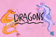 Romantic Dragons | Illustration Kit, an Animal Illustration by TMETA design (Thumbnail 1 of 12)