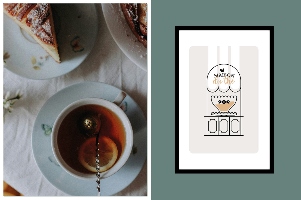 Bakery & Tea Shop Branding Pack, an Outline Icon by AnneCeline (Photo 6 of 9)