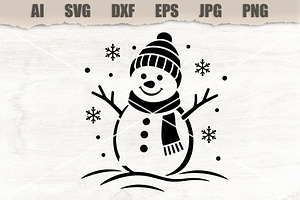 Stencil Snowman Winter Silhouette, an Object Illustration by MARYCRAFTIRIA
