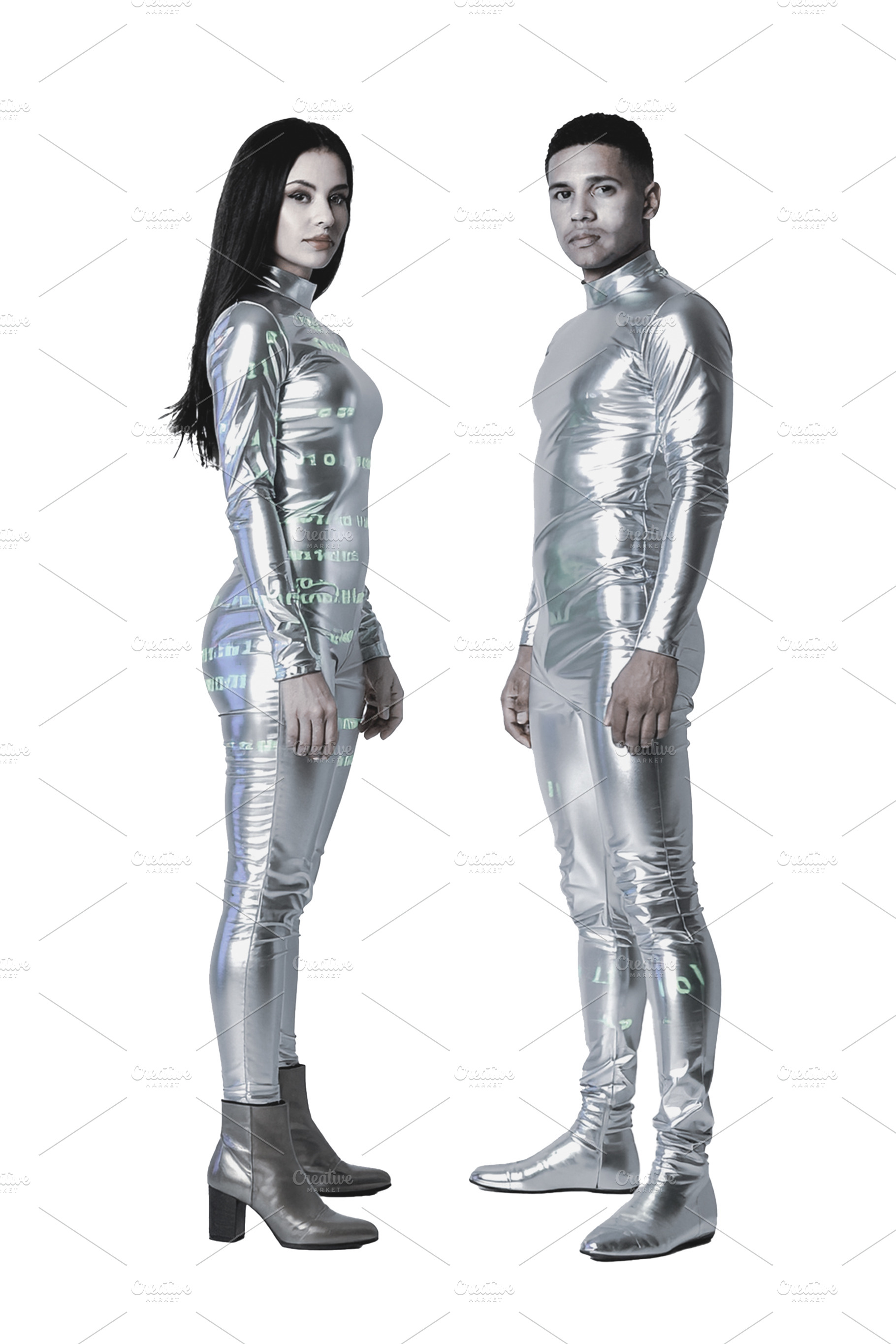 Futuristic couple of androids, a Photo by DanFLCreativo
