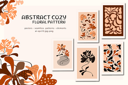 Abstract cozy floral pattern