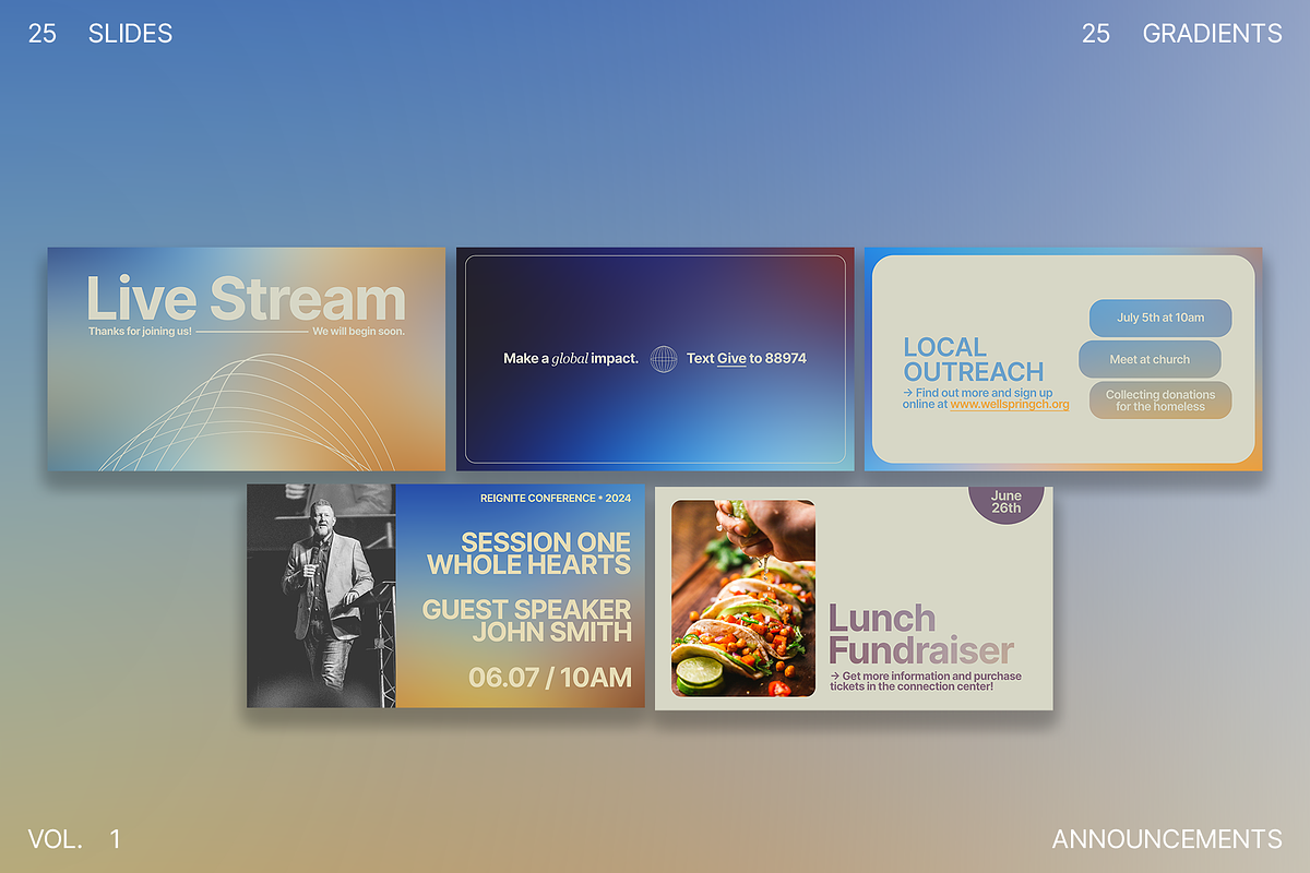 Soft Announcement Slides + Gradients, a Presentation Template by JD Designs (Photo 5 of 7)