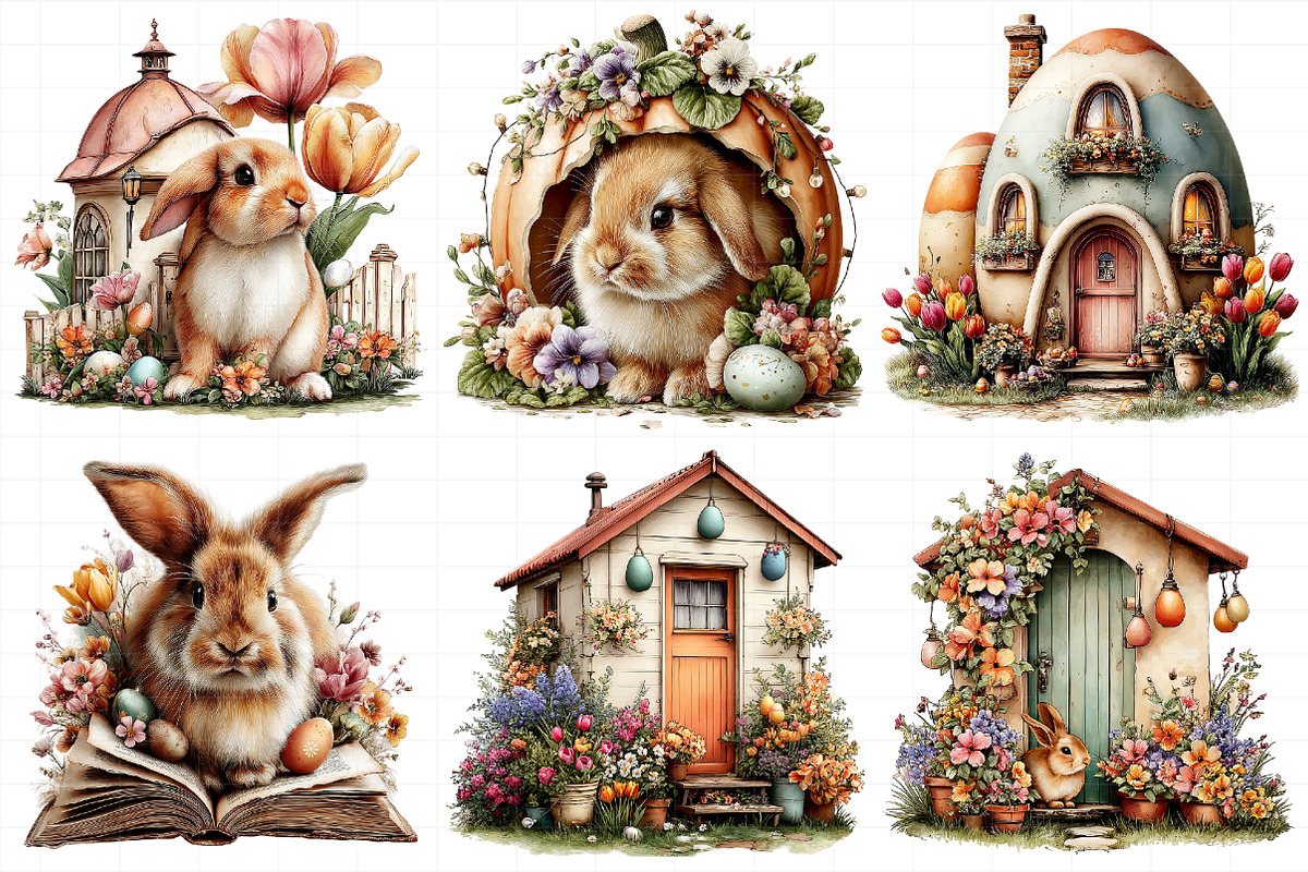 Easter Bunny House Clipart, an Illustration by Daily.Designs (Photo 5 of 8)