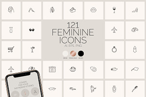 Feminine blog and planner line icons, an Outline Icon by AnMark