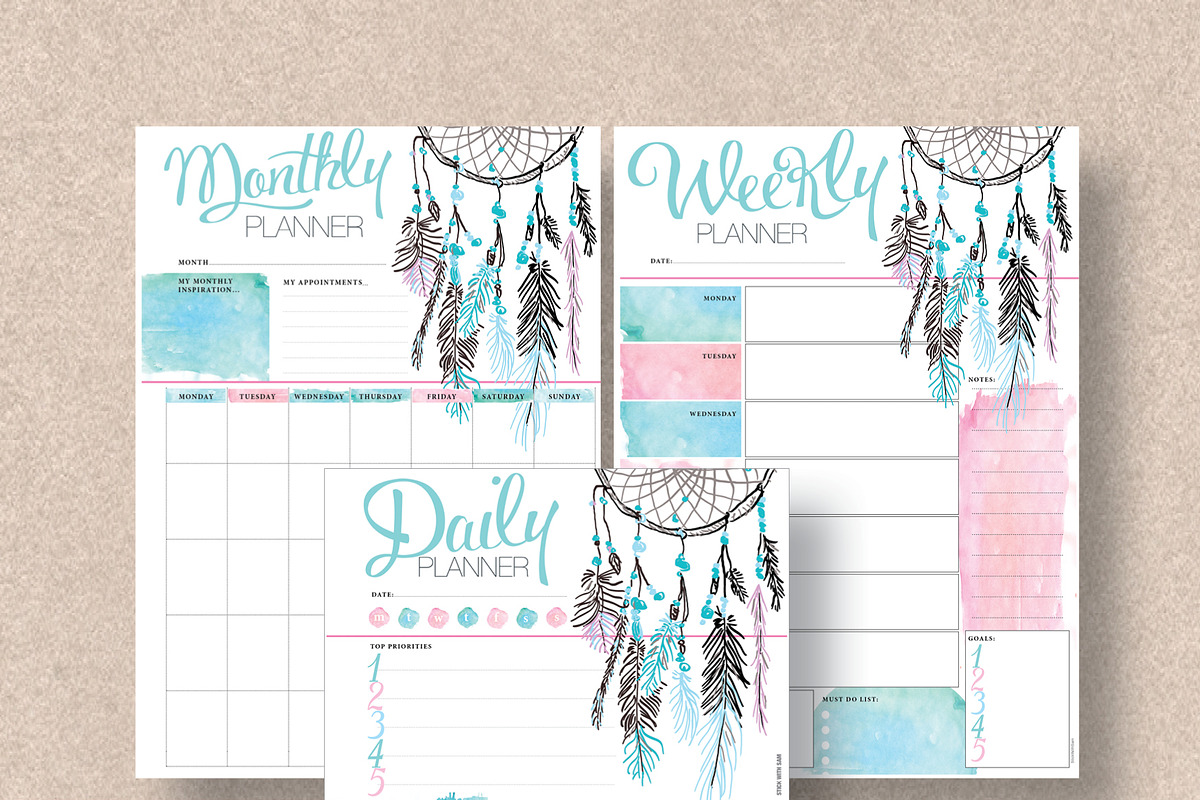 Dream Catcher Planner: Half & Letter, a Stationery Template by Stick with Sam (Photo 1 of 2)