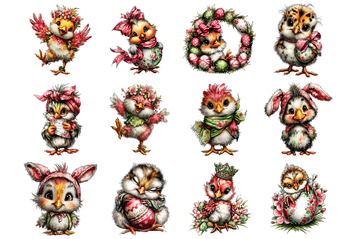 Whimsical Easter Chick Clipart, a Graphic by CitraGraphics (Photo 4 of 4)